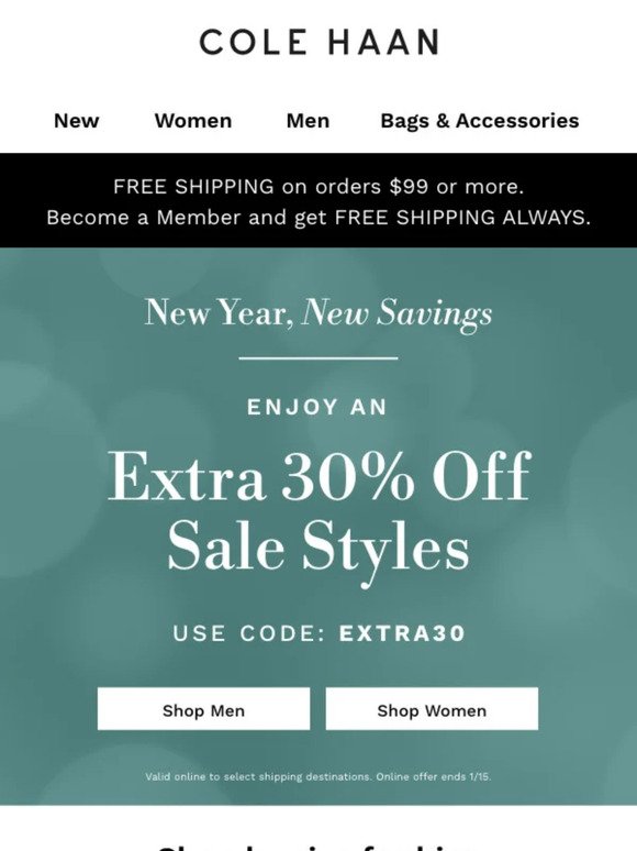 Limited time only: Extra 30% off sale styles
