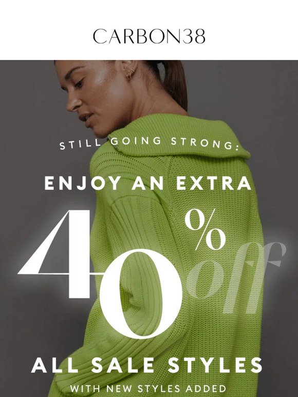 HAPPENING NOW: Extra 40% Off