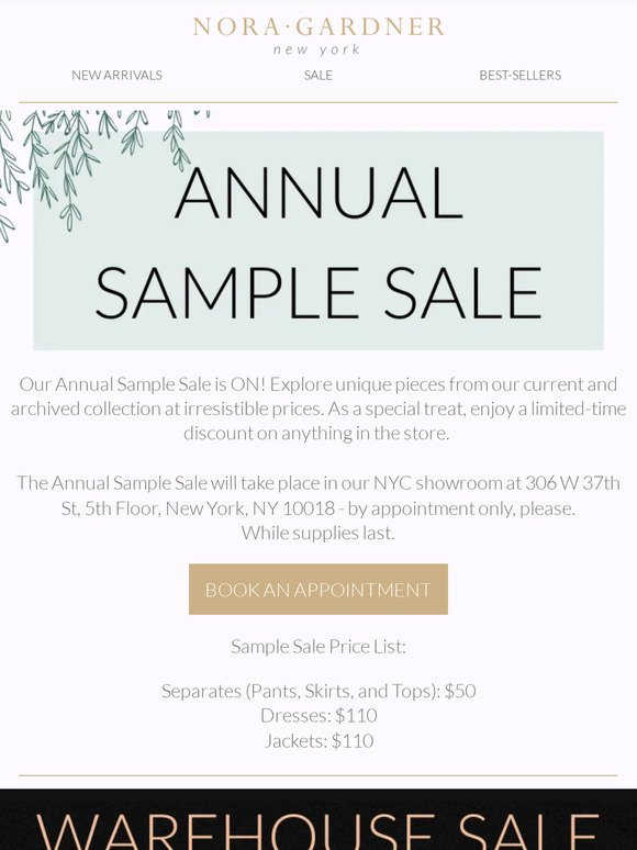 Our Annual Sample Sale Is On! 🔥