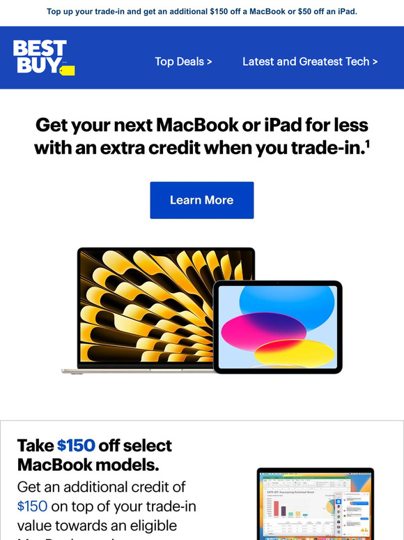 Best Buy Upgrade and save with a new MacBook or iPad. Milled