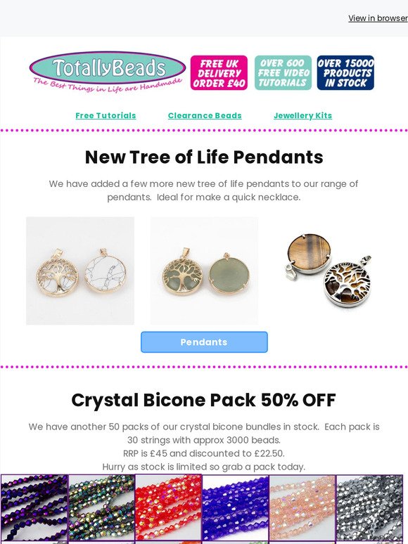 New Tree of Life Pendants | Crystal Bicone Mega Pack 50% OFF