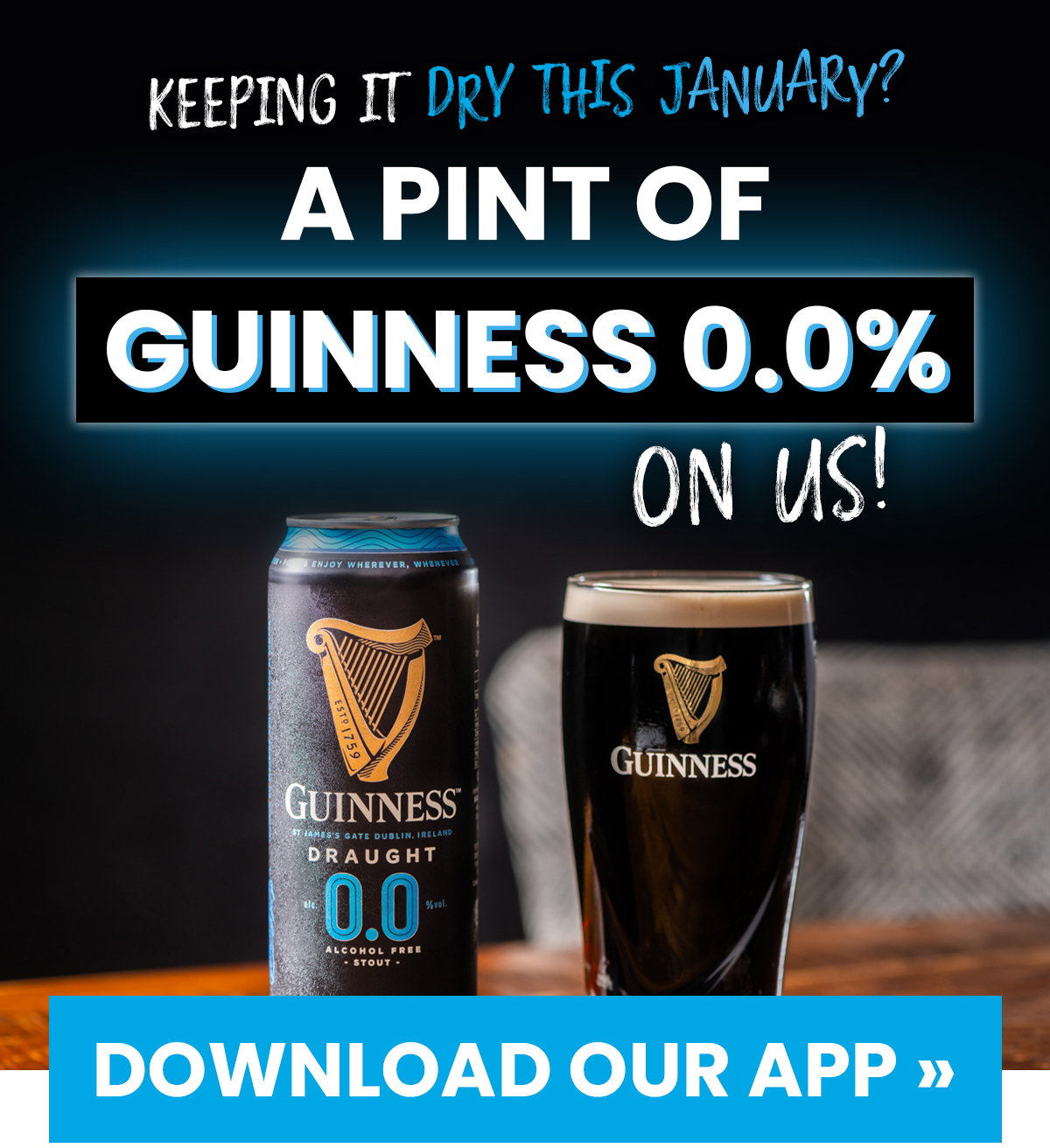 Committed to Dry January? Here's a pint of Guinness 0.0% on us!