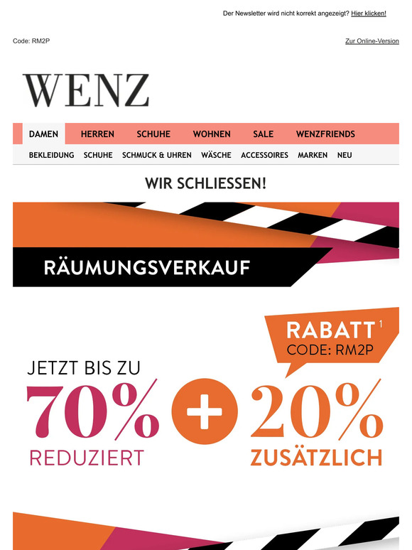 💥 Alles muss raus! 20% + 70% Rabatt