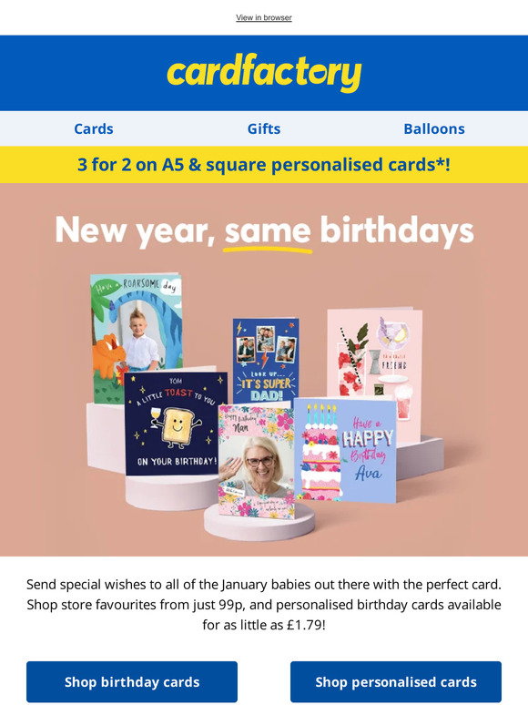 Card Factory: Amazing value January birthday cards! 🎂 | Milled