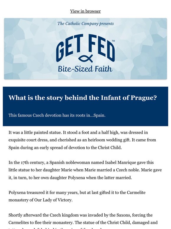 What is the story behind the Infant of Prague?