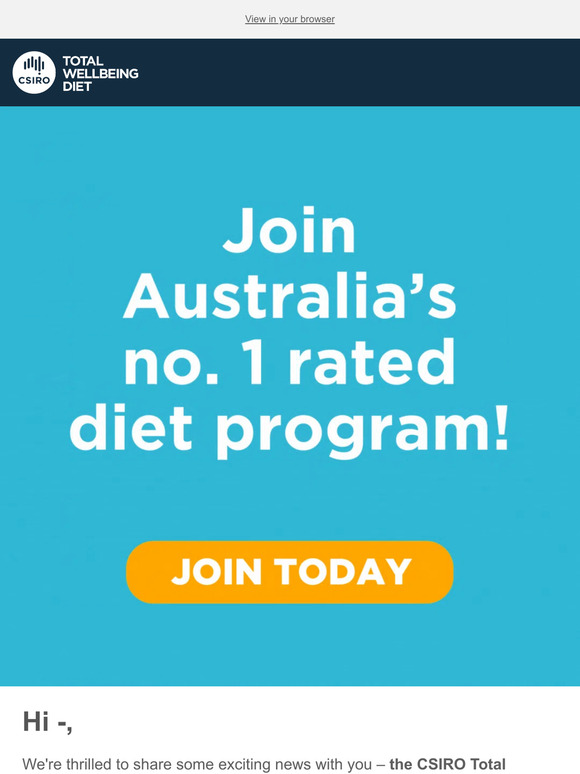 CSIRO Total Wellbeing Diet 2024 Winners in the weight loss category! Australia’s no.1 rated