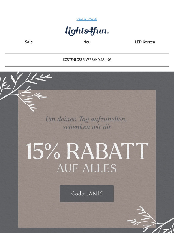 15% auf ALLES 🤍