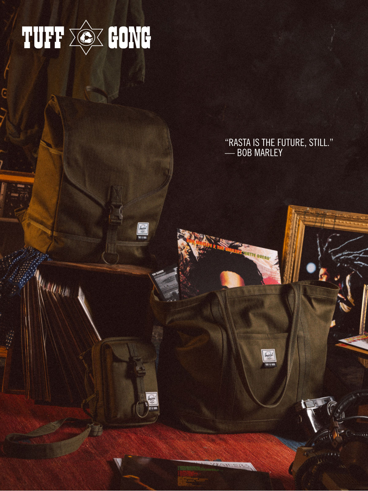 Herschel Supply Co. Tuff Gong Bob Marley Backpack - Olive, Limited Edition Herschel Classic XL Backpack - Yellow Turtle main image 3