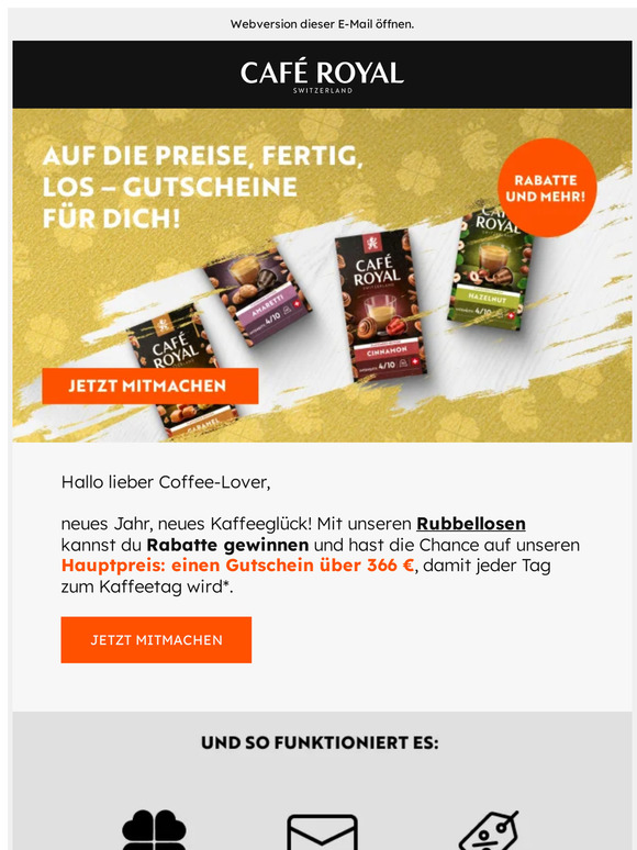 366 Tage, 366 € Gutschein für tägliches Kaffeeglück!