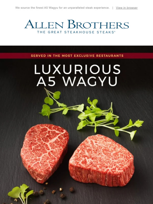 Allen Brothers Steaks World Renowned A5 Wagyu Beef From Japan Milled