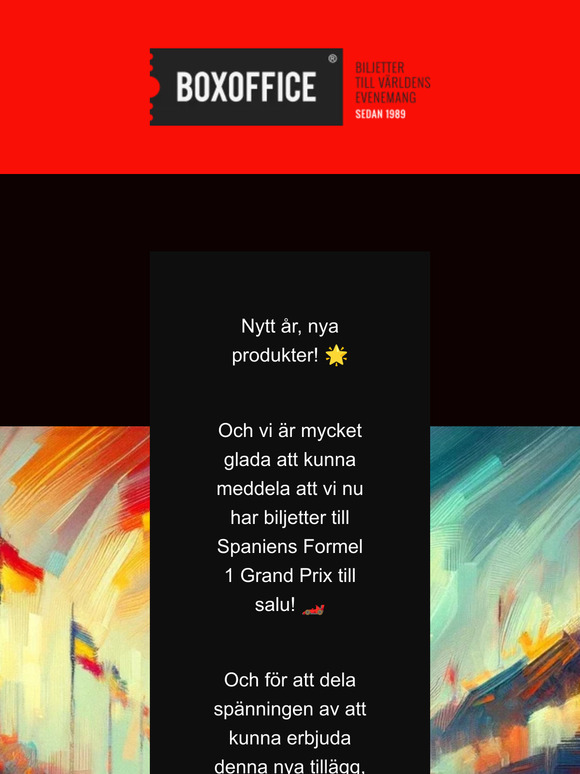 🏎️Starta dina motorer: Zooma in i det nya året med en exklusiv rabatt på biljetter till Spaniens Grand Prix! ✨