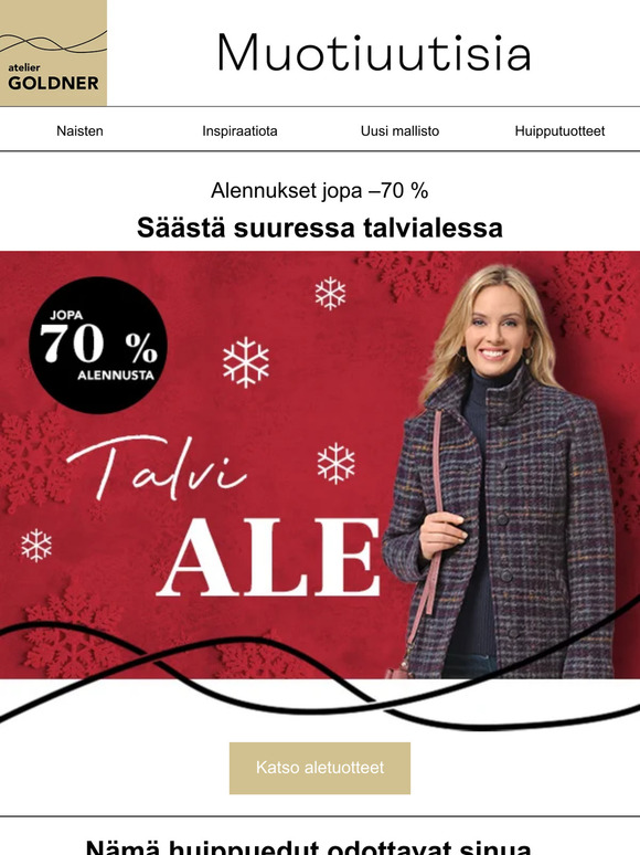 Alennukset jopa –70 %
