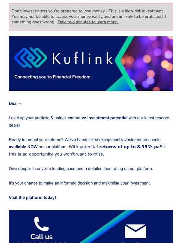 —, New Deals at Kuflink!