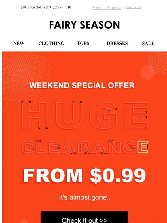 Weekend Special Offer,from $0.99!👋