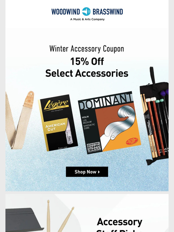 It's snowing accessories with 15% off