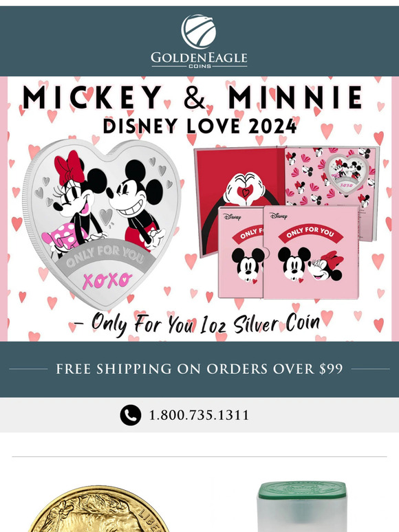 Golden Eagle Coins Fort Meade Road Laurel Md Golden Eagle Coins: New for 2024 - Mickey & Minnie Coin | Milled