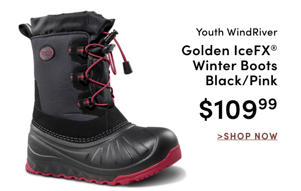 Youth WindRiver Golden IceFX® Winter Boots Black/Pink $109.99