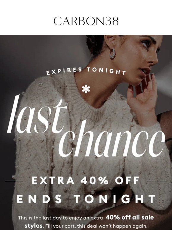 EXPIRES TONIGHT! Extra 40% off Sale