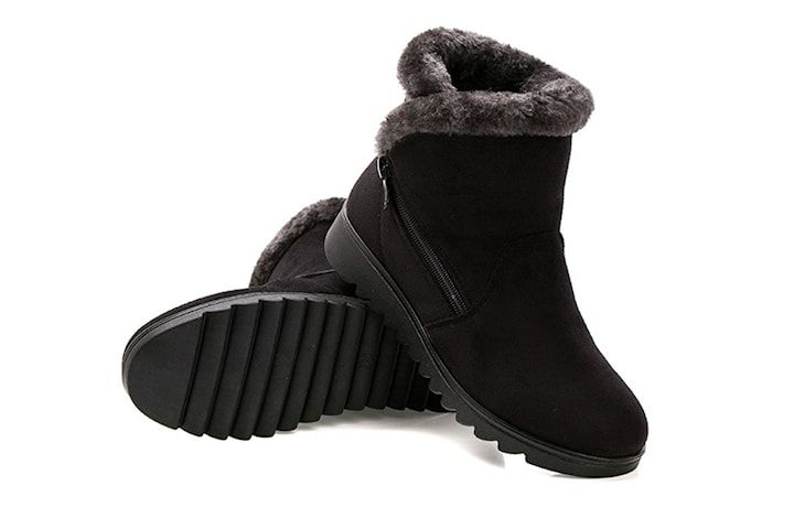 Fodrade boots i pälsimitation dam