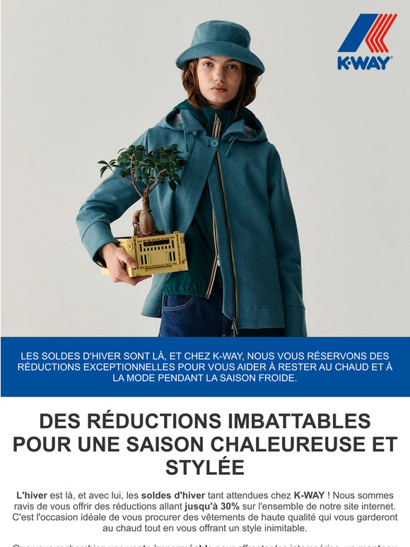 Soldes d'Hiver chez K-WAY : Économisez jusqu'à 30% sur Nos Produits !