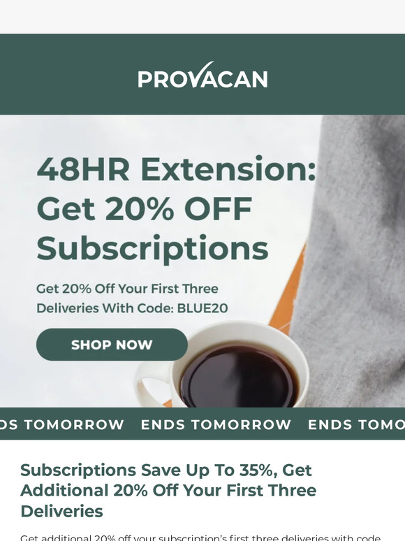 20% OFF Subscriptions Ends Tonight