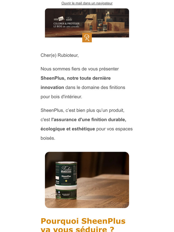 🌟 Nouveau chez Acheter-rubio.fr : SheenPlus - L'innovation en matière de finition bois intérieur