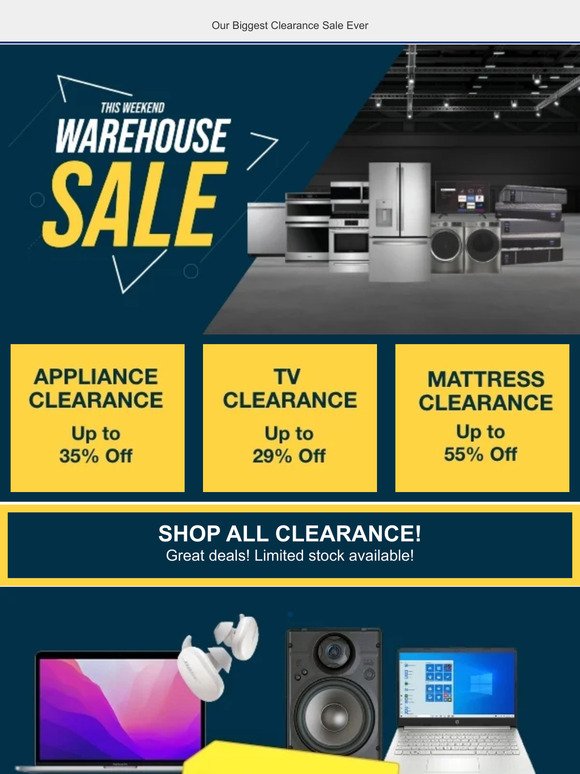 Warehouse sale! Limited stock!