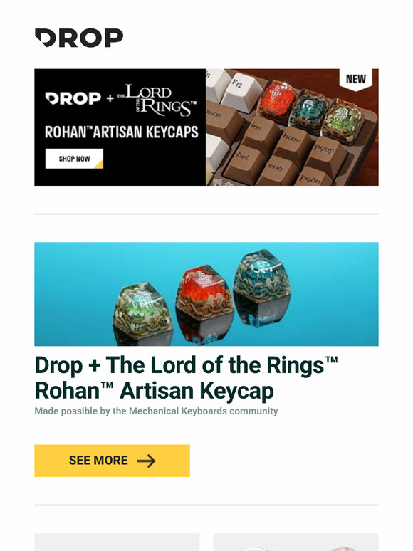 Drop: Drop + The Lord of the Rings™ Rohan™ Artisan Keycap, Qudelix-5K ...