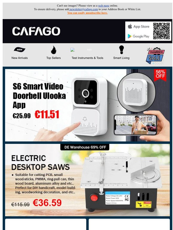 Video Doorbell Only €11.51, Desktop Saws Only €36.59, SAMEBIKE E-Bike On Sale with Coupon now!