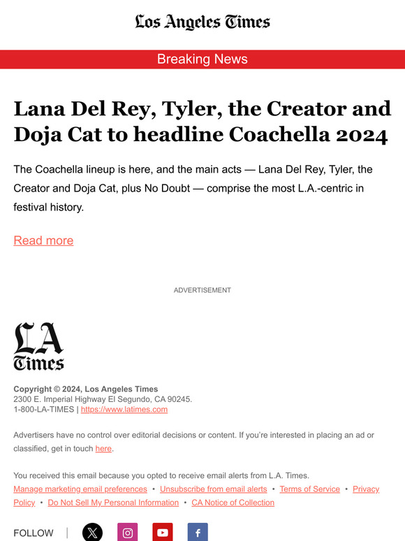 Los Angeles Times Coachella 2024 lineup announced Milled