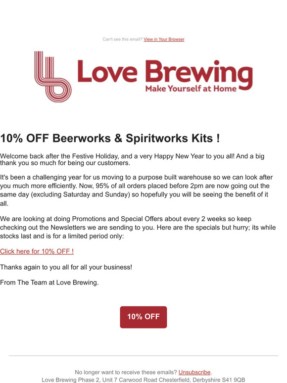 Beerworks Kits & Spiritworks Kits 10% Off !!!