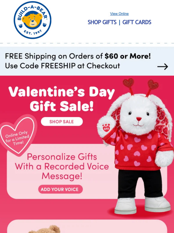 Build-A-Bear: Valentine's Day Gift Sale! | Milled