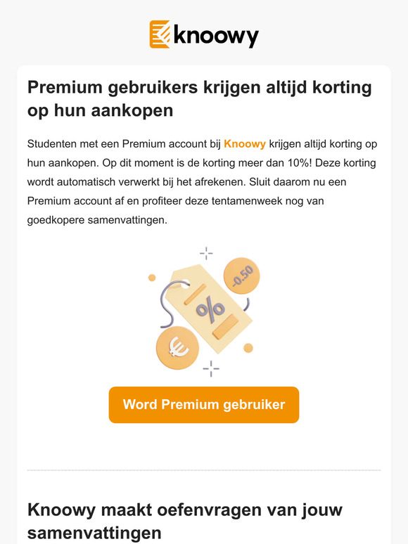 Word een Premium gebruiker en geniet van de vele voordelen deze tentamenweek!
