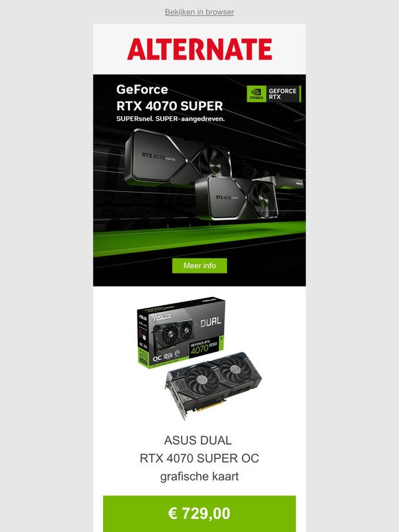 Nieuw: NVIDIA GeForce RTX 4070 SUPER grafische kaarten!
