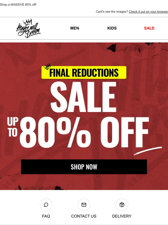 FINAL REDUCTIONS: Up to 80% off ⚠️