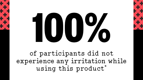 100% of participants did not experience any irritation while using this product*