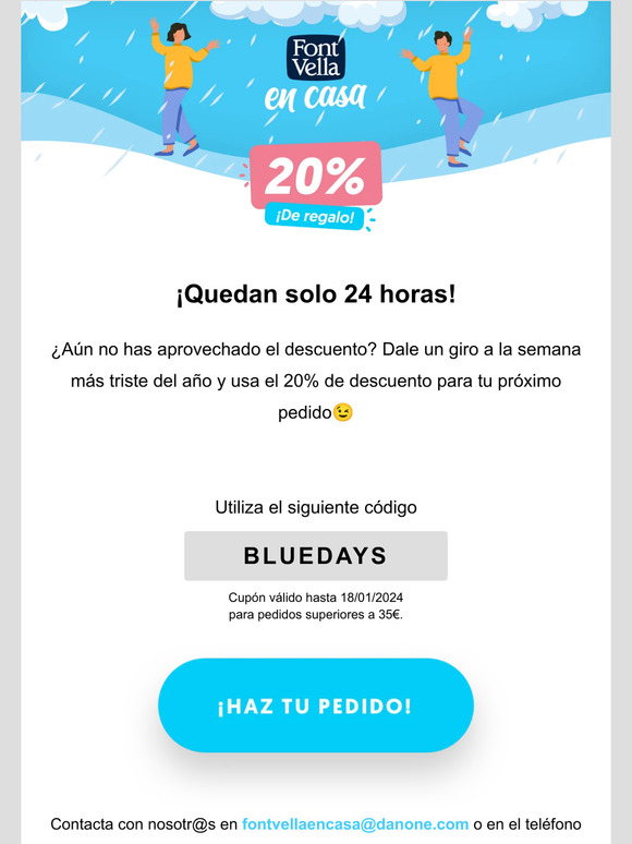 ¡Quedan solo 24h para que disfrutes de tu descuento!💥