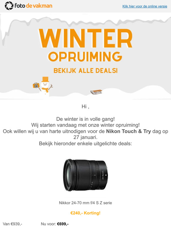Winter opruiming! + Nikon Touch & Try dag