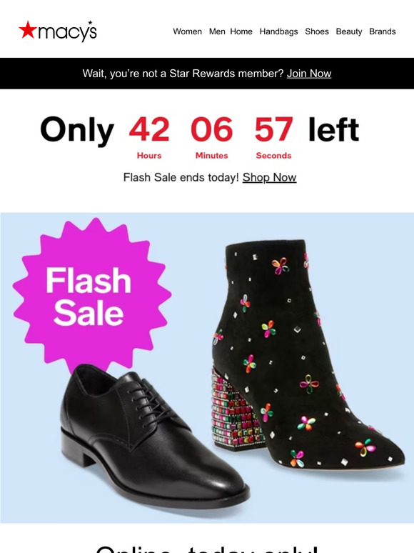 Macy's flash sale store today shoes