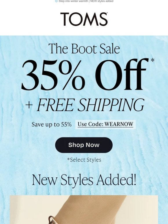 EXTENDED! Extra 35% OFF Boots + FREE SHIPPING