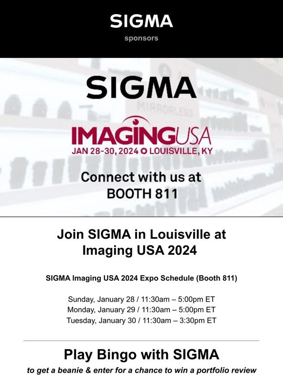Sigma: Join SIGMA in Louisville at Imaging USA 2024!