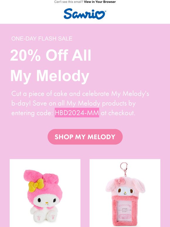 20% Off My Melody Items 💕