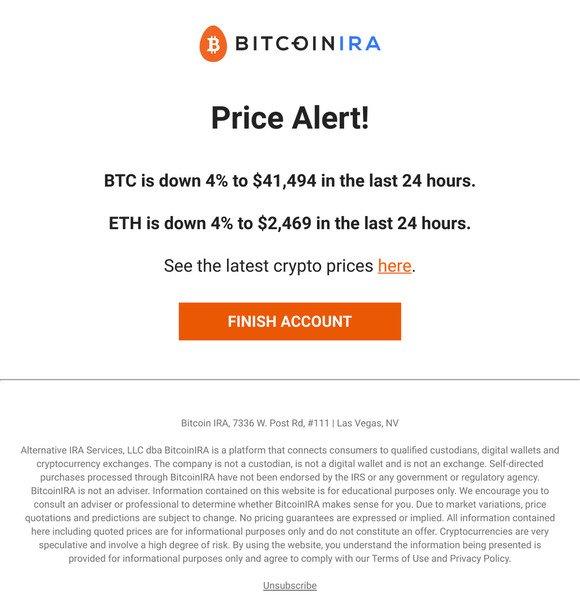 [Price alert] BTC is down 4%  and ETH is down 4%