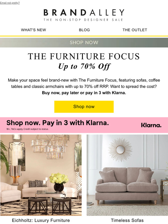 BrandAlley UK The Furniture Focus Eichholtz, The Great Sofa Company