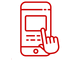 Phone with finger on the screen