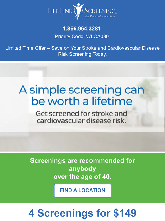Limited Time Offer – Save on Your Stroke and Cardiovascular Disease Risk Screening Today.