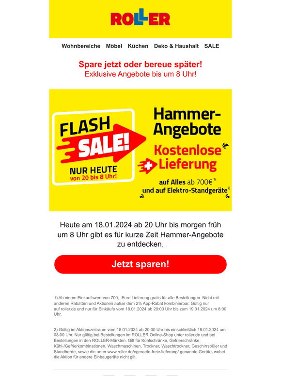 ROLLER: FLASH SALE – Countdown mit Hammer-Angeboten❗