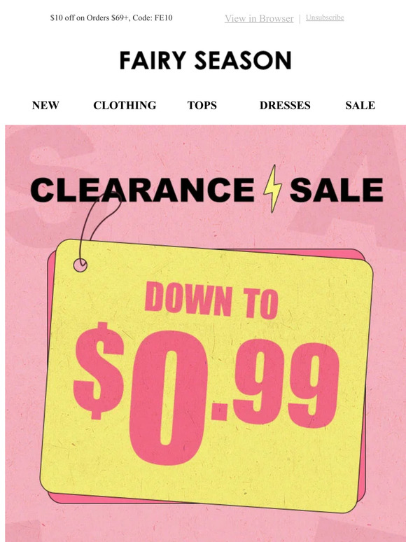 Clearance Sale, Down to $0.99!😆