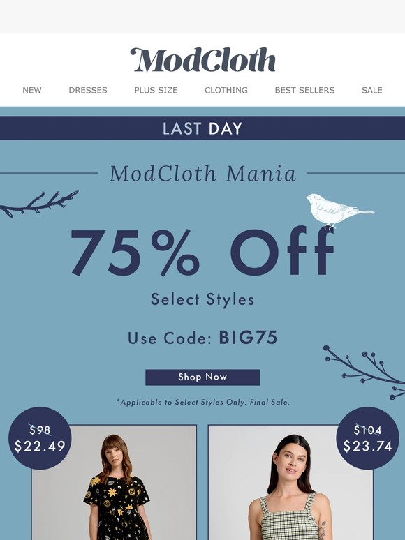 LAST DAY ❄️ 75% OFF