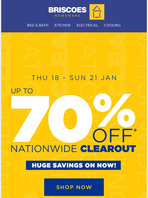 Briscoes DON'T MISS OUT Up to 70 off! Milled